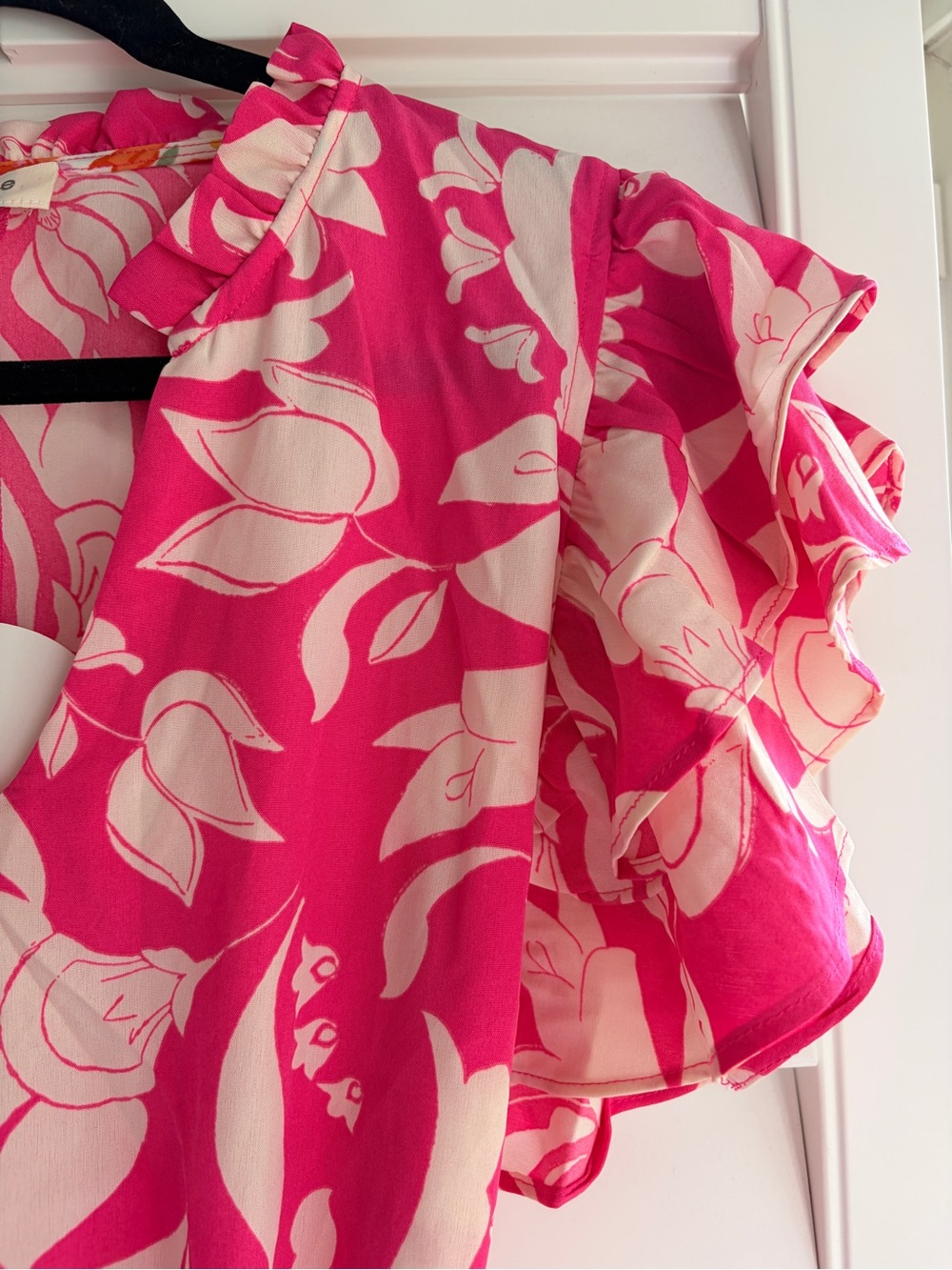 Umgee Pink and Cream Floral Tie-Waist Dress - Picture 5 of 9